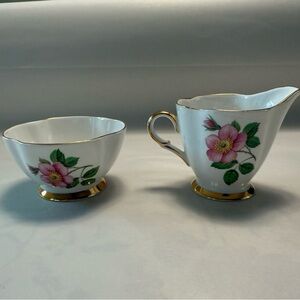 Floral Creamer and Sugar Bowl Set